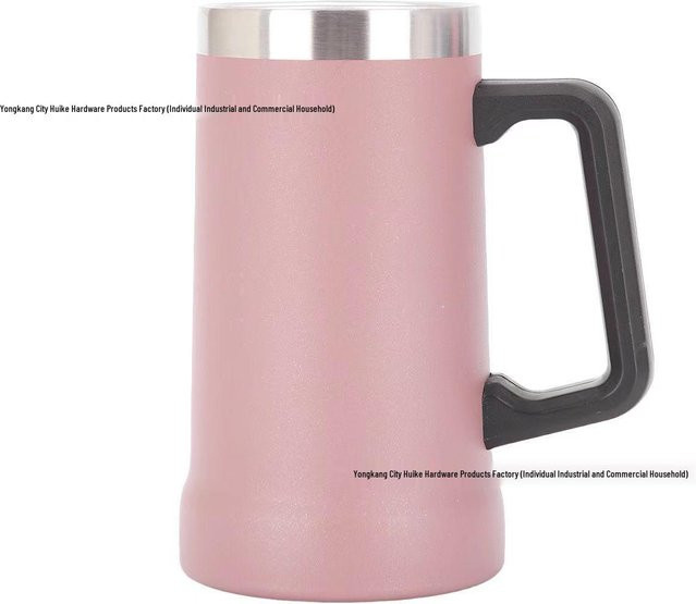 Chose One Vakuumisolierter Bierkrug aus 304 Edelstahl mit Griff, Rose Gold, 709 ml - Bild 1