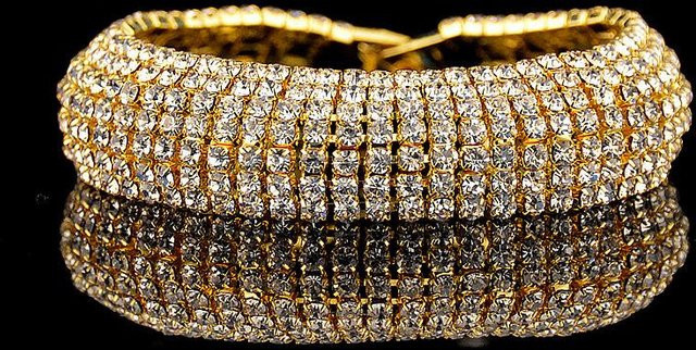 Manschettenarmband Bicolor, 925 Silber, Zirkonia, Kristall, Damen - Bild 1