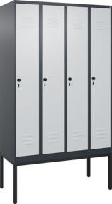 C+P Spind Classic PLUS Garderobenschrank mit 4 Abteilen, Gestell aus Stahl, H x B x T: 212 x 120 x 50 cm, Sicherheits-Drehriegel und Garderobenhaken - Bild 1