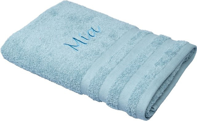 Personalisiertes Duschtuch von Optisplash aus 100% Baumwolle, Blau, Breite: 70 cm, Länge: 140 cm - Bild 1