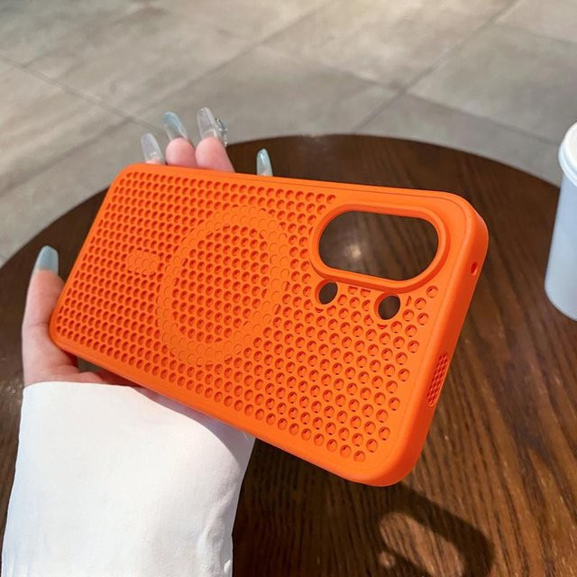Magnetische Handyhülle mit Wabenstruktur zur Wärmeableitung für Xiaomi POCO X8 Pro Max in Orange - Bild 1