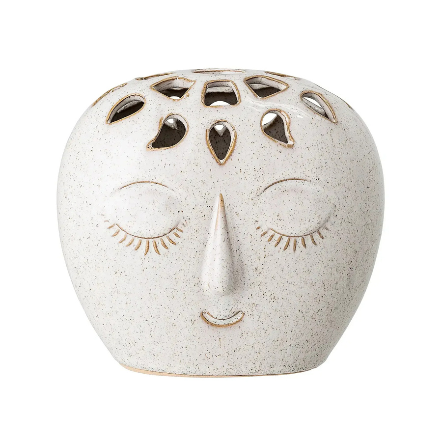 Bloomingville Keramikvase Elissa in Weiß mit skandinavischem Design und organischer Form, Höhe: 15,5 cm, Breite: 14,5 cm, Tiefe: 10,0 cm - Bild 1