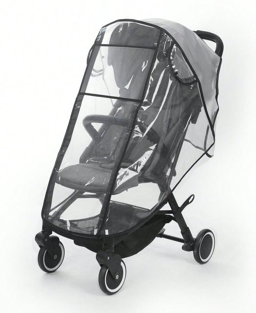 Wasserdichte und regensichere Kinderwagen-Regenabdeckung in Transparent und Schwarz, wind- und staubdicht - Bild 1