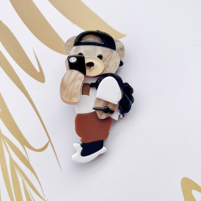shmik Brosche, Cartoon-Bär, Acryl, Unisex - Bild 1