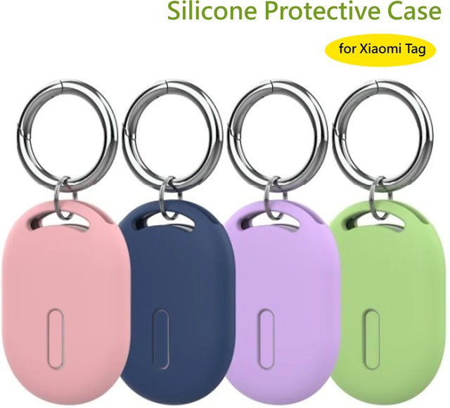 Xiaomi Silikon-Schutzhülle für Tag Tracker in Weiß mit Metall-Schlüsselring - Bild 1