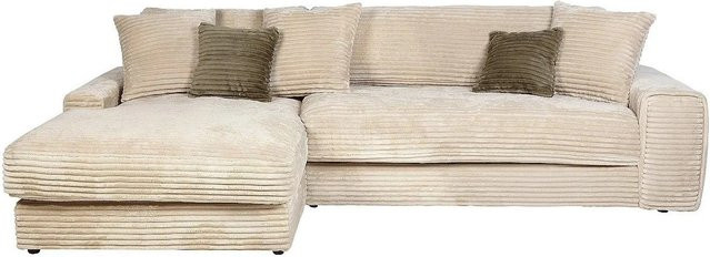 Calazo Ecksofa in Beige mit Cord-Bezug ohne Schlaffunktion - Bild 1