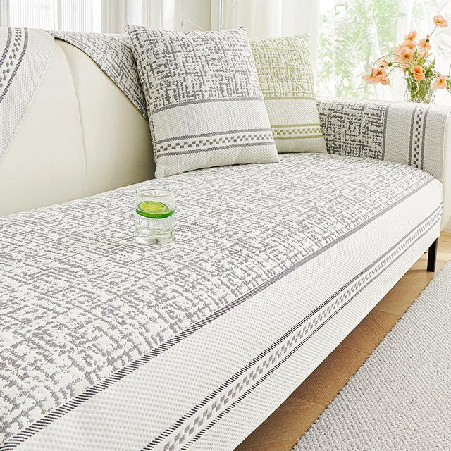 Eis-Seide Sommer-Sofabezug mit Patchwork-Design von Household supplies MH, rutschfest und waschbar, Farbe: Weiß, B/T/H: 70 x 70 x 0 cm - Bild 1