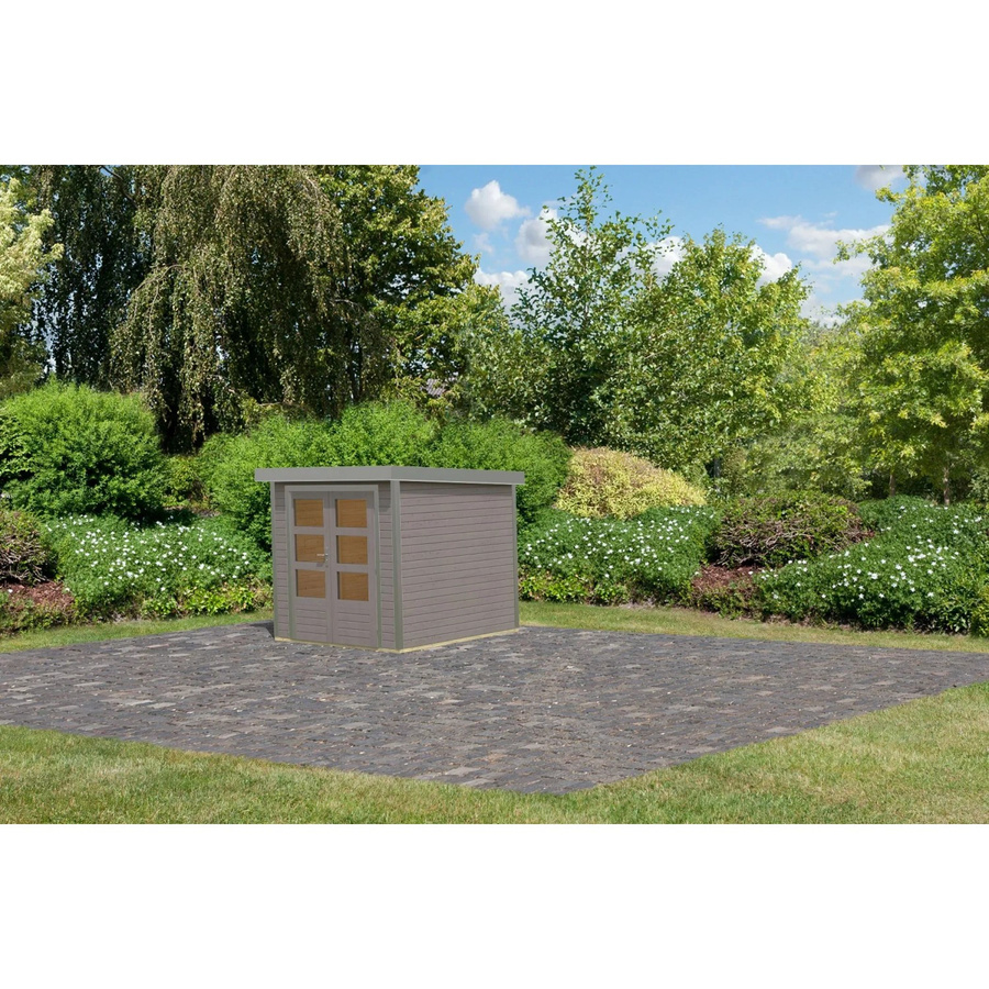 Karibu Gartenhaus Diego D in Wassergrau/Graualuminium, B/T/H: 208,5 x 209 x 213 cm - Bild 2