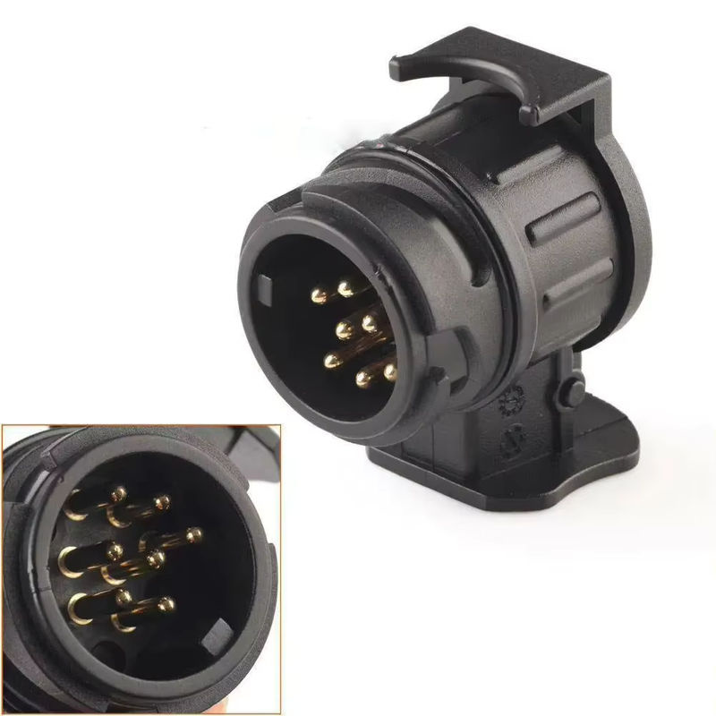Wasserdichter Anhänger-Steckeradapter für 13- bis 7-polige Anschlüsse, 12V Anhängerkupplung, Farbe: Schwarz - Bild 6