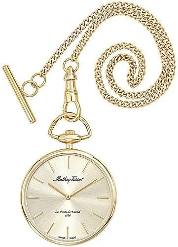 Mathey-Tissot Taschenuhr, Edelstahl, goldfarben, Quarz, Unisex - Bild 1