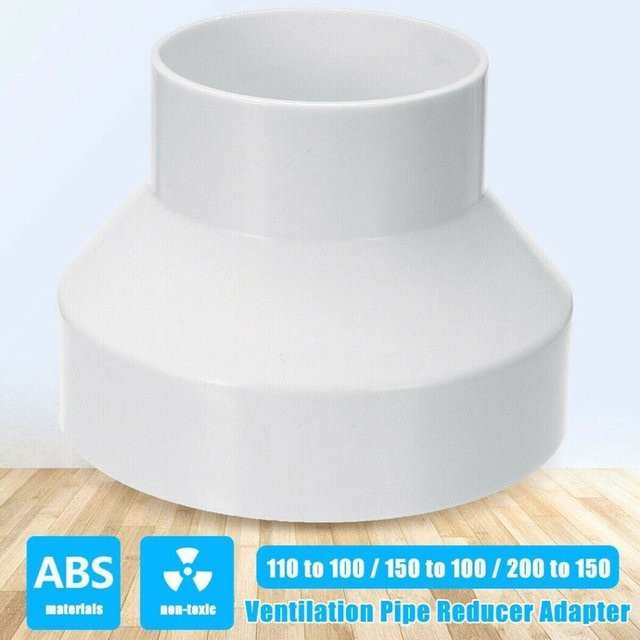 Tragbarer Reduzier-Adapter aus Kunststoff für Belüftungsrohre und Auspuffsysteme, Farbe: Weiß - Bild 1
