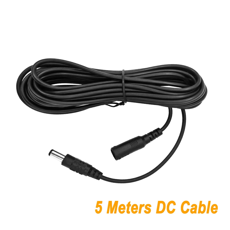 JIENUO DC12V Power Verlängerungskabel Schwarz mit 5,5mm x 2,1mm Stecker Männlich zu Weiblich für LED Lampen und CCTV Sicherheitskameras - Bild 2