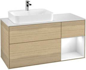 V&B Waschtischunterschrank Finion Wandbeleuchtung in Eichenoptik, Breite: 120 cm, Tiefe: 50,1 cm, Höhe: 50,1 cm - Bild 1