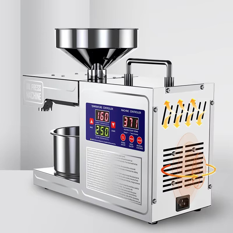 DIVEDEER Automatische Ölpresse Maschine aus Edelstahl in Silber zur Öl-Extraktion für Moringa, Sonnenblumenkerne, Erdnüsse und Sesam - Bild 3