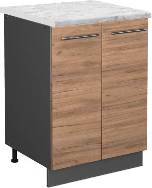 Vicco Küchenunterschrank Fame-Line Goldkraft Eiche Anthrazit B: 60 cm, T: 60 cm, H: 82 cm - Bild 1