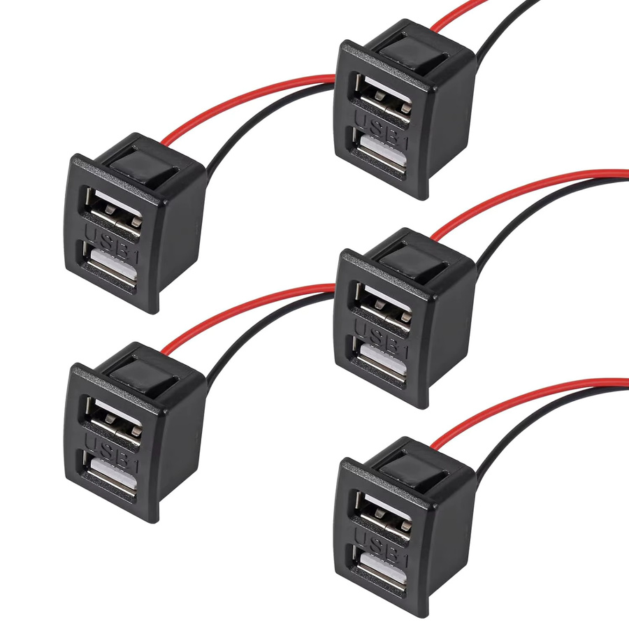 AOKIN Dual USB Ladebuchse mit USB-A und USB-C Anschlüssen in Schwarz - Bild 4