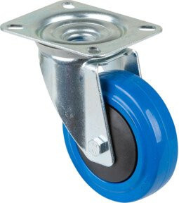 BS Transportrolle L400.B62.101 Lenkrolle mit Raddurchmesser 100 mm in Blau und Schwarz aus Kunststoff mit Schraubbefestigung - Bild 1