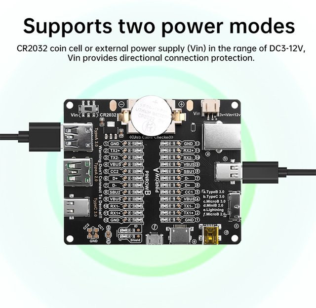DT3 USB Kabel Tester von diymore zur Kurzschluss- und Fehlersuche für USB-C und Micro-USB in Schwarz - Bild 1