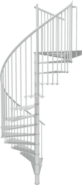 Minka Spindeltreppe Portofino Spiraltreppe aus Stahl in Weiß, Durchmesser: 160 cm, Raumhöhe bis 300 cm - Bild 1