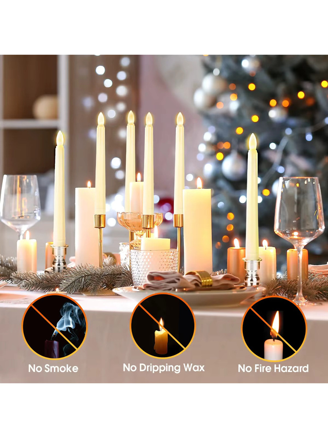 FREEPOWER LED-Spitzkerze in Weiß für Party, Hochzeit und Weihnachtsdekoration - Bild 6