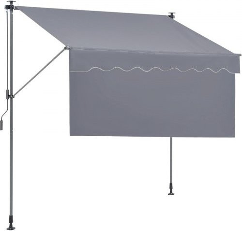 VEVOR Markise manuell ausziehbar, Sonnenschutz für Terrasse und Garten mit UV80+ Schutz und Sonnenschutzvorhang, Breite: 198 cm, Tiefe: 120 cm - Bild 1
