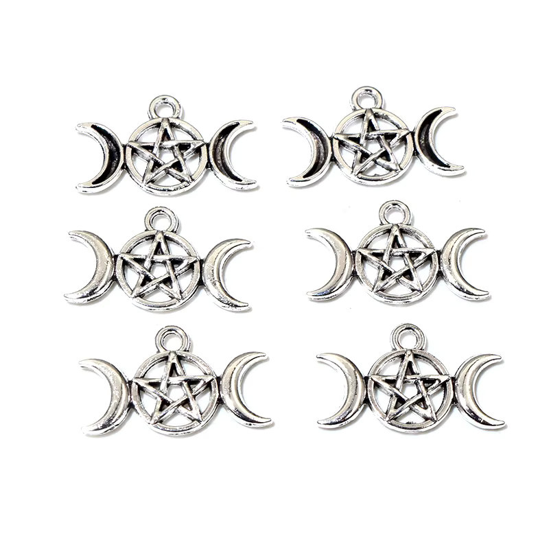 Star Trading Charms Anhänger, Silber, Star Moon, 14x22mm, Unisex - Bild 2