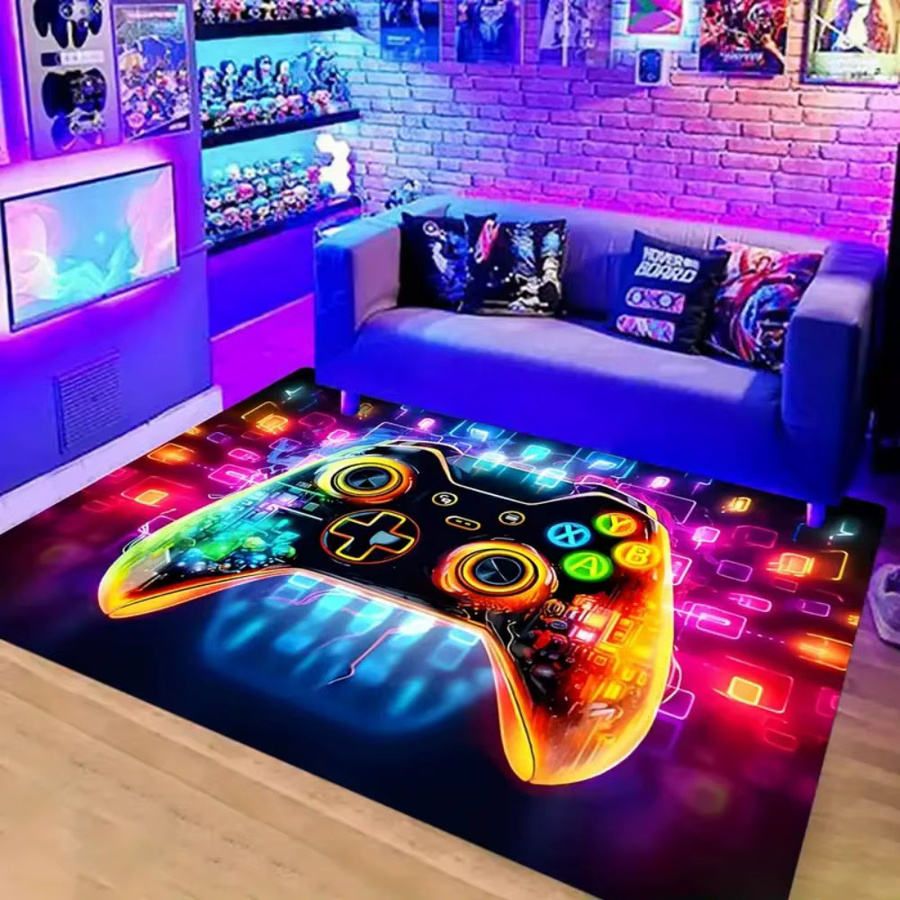 VIKAMA 3D Gamepad-Controller-Teppich in Multicolour, rechteckiger Microfaser-Teppich für Schlafzimmer und Kinderzimmer, Breite: 120 cm, Tiefe: 80 cm - Bild 6