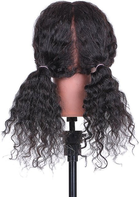Trainingskopf für Haarstyling, 100% Echthaar, Schwarz - Bild 1