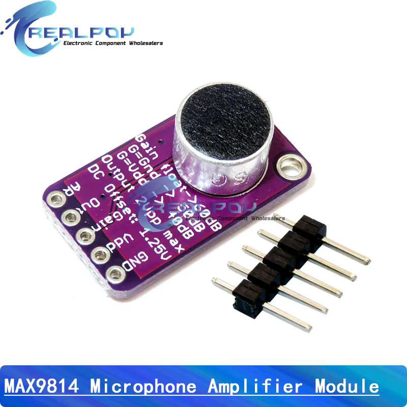 REALPOY MAX9814 Mikrofon mit AGC Verstärker Platine für Arduino Sound Sensor Modul in Purple - Bild 1