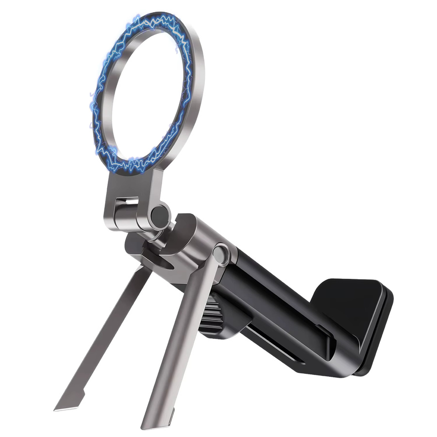 Magnetischer Fireurus Handyhalter, multifunktionaler Reise-Handyhalter mit 360-Grad-Drehung, Desktop-Stützrahmen in Schwarz oder Grau - Bild 3