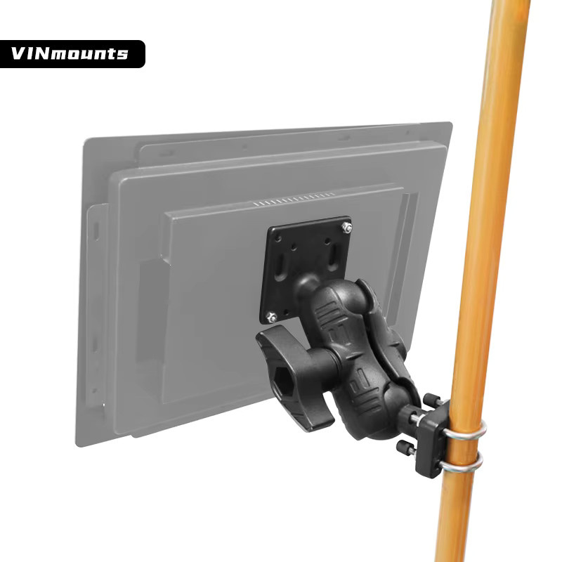VINmounts VESA 75x75mm Montageplatte mit 2,25-Zoll-Kugelhalterung in Schwarz für Monitor, Tablet und RAM-kompatible Geräte - Bild 2