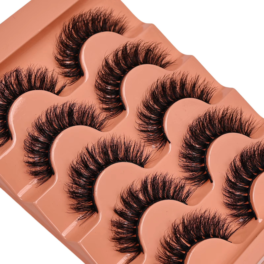 JIEFUXIN Künstliche Wimpern, 5 Paar, Black, Unisex - Bild 3