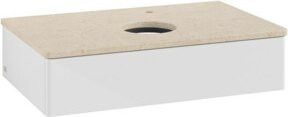 V&B Waschtischunterschrank Antao mit Beleuchtung, Weiß lackiert, B/T/H: 80 x 50 x 19 cm - Bild 1