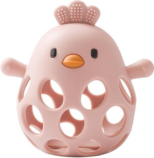 Binchi Outdoor Product Baby Silikon Beißring in Bunt mit Cartoon Huhn Design, BPA-frei Zahnpflege-Spielzeug für Neugeborene - Bild 1