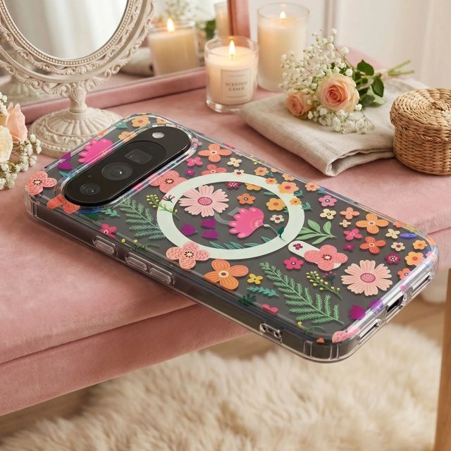 Transparente Glitzer-Handyhülle mit Kunst-Druck für Google Pixel 10, 10A, 9 Pro XL und 9A in Multicolour - Bild 1