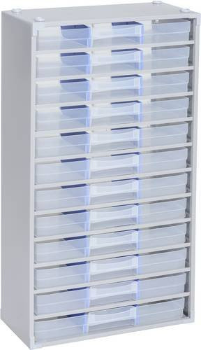 Allit Kleinteilmagazin VarioPlus ProM 57/36 in Silber und Transparent, B: 30,0 cm, H: 56,5 cm, T: 14,0 cm - Bild 1