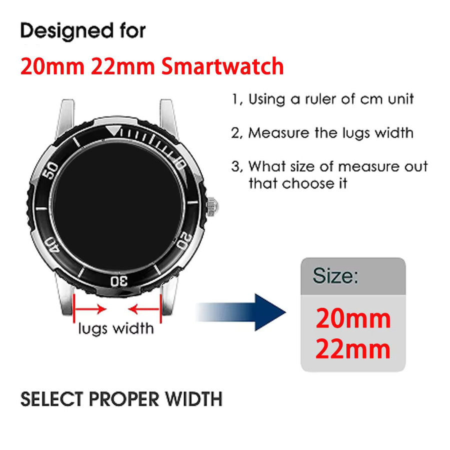 Huami Uhrenarmband Leder, 22 mm, 20 mm, Unisex - Bild 1