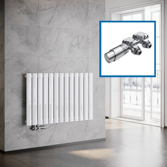 SONNI Flach Paneelheizkörper Wandheizung in Weiß, B: 100,1 cm, H: 63,0 cm - Bild 1