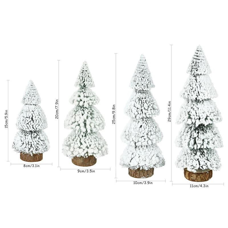 Love Home Garden Mini-Christbaumschmuck als hängendes Hängeornament in Form eines weißen Schnee- und Kieferbaums mit Zapfen für deine Weihnachtsdekoration - Bild 3