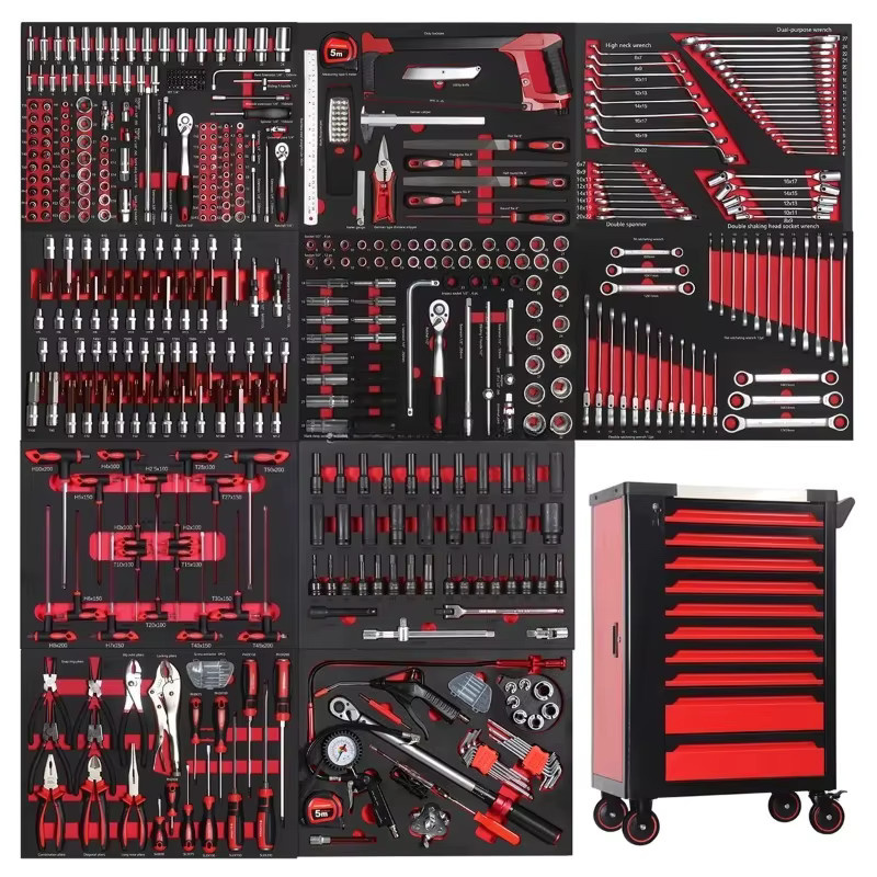 Mechaniker-Werkzeugschrankwagen in Rot mit 491-teiligem Rollwerkzeug-Set für die Werkstatt - Bild 2