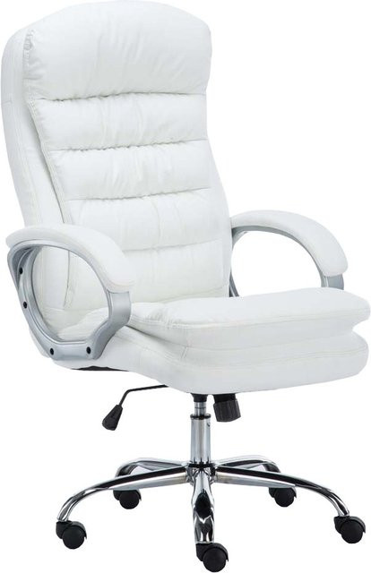 TPFLiving Bürostuhl BIG Vancom Executive Chair aus Kunstleder in Weiß mit Armlehnen und Rollen - Bild 1