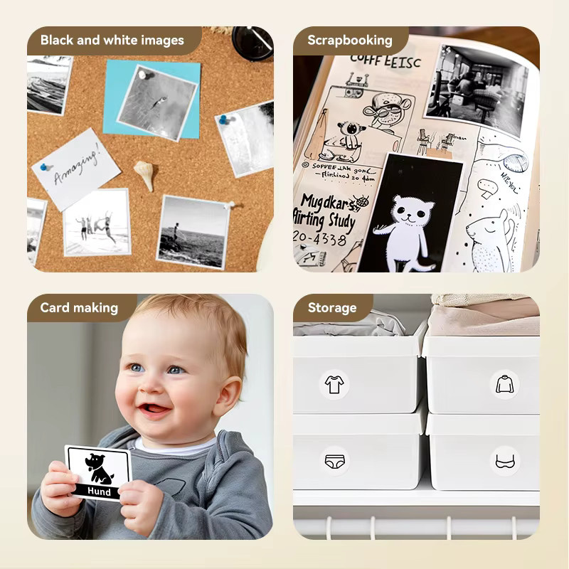 6 Rollen Niimbot Thermoetikettenpapier, weiß und transparent, selbstklebend, ölbeständig und reißfest, passend für B1, B21, B3S und B31 Drucker - Bild 4