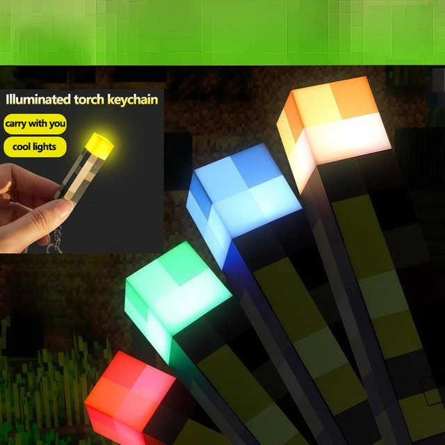 Bandai Mini Pixel Taschenlampe LED Schlüsselanhänger, USB wiederaufladbar, Nachtlicht Spielzeug - Bild 1