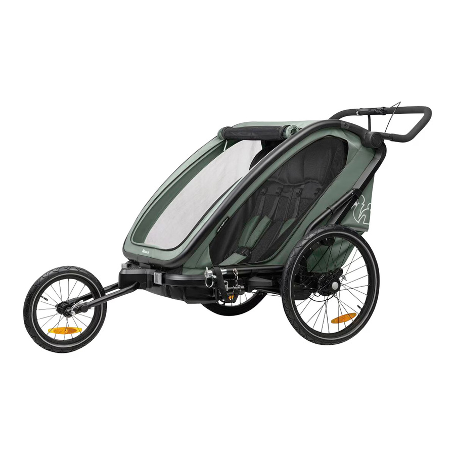 Hauck Fahrradanhänger Bike N Walk in Khaki Green aus Aluminium mit Federung und Verdeck - Bild 2