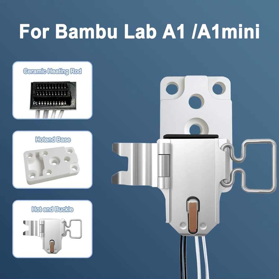 Bambu Lab Verbesserte Hotend-Heizbaugruppe für Bambu Lab A1 und A1 Mini Ersatz-Hot-End-Kit mit Heizblock für FDM 3D-Drucker - Bild 1