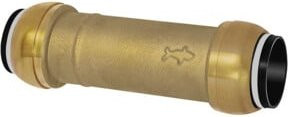 Riegler Sharkbite Reparatur- und Schiebeverbindung aus Messing in Gold für Rohr-Außendurchmesser 42 mm - Bild 1