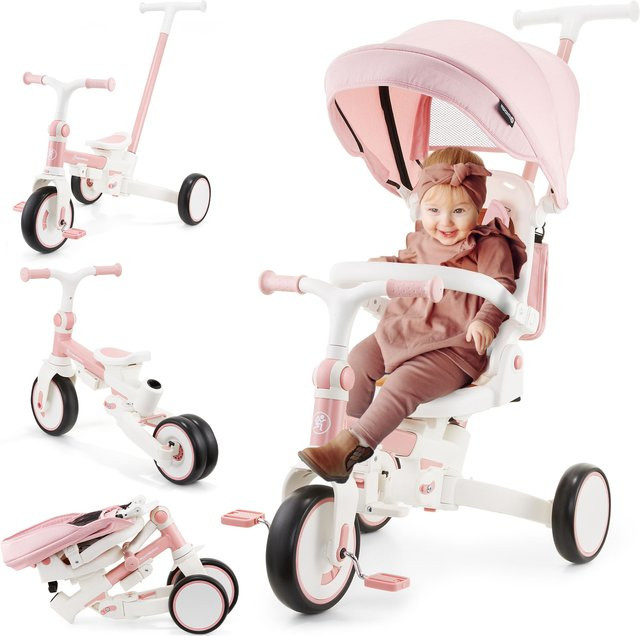 HyperMotion Dreirad Tobi Forest Pink, 8 in 1 Multifunktional, ab 1 Jahr - Bild 1