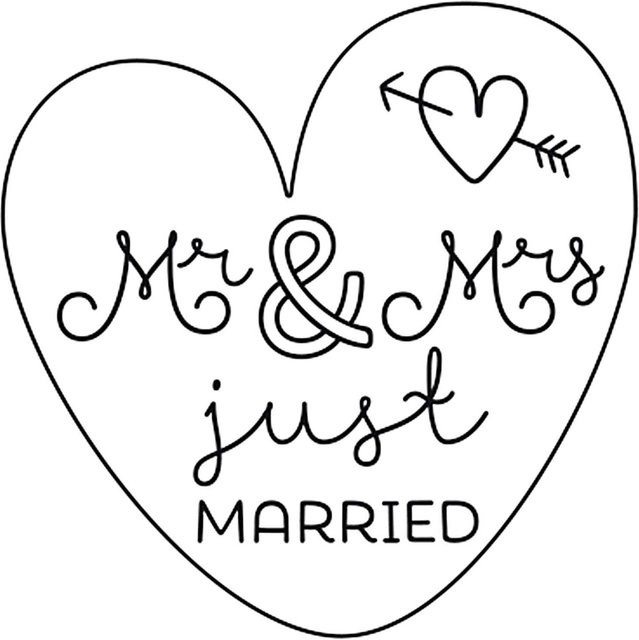 Rico Design Stempel Mr. & Mrs. rund aus Holz mit Durchmesser 3,5 cm - Bild 1