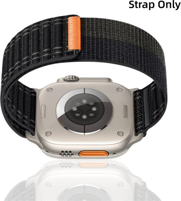 诗宇 Uhrenarmband Nylon, Wave Loop, Schwarz, Unisex - Bild 1