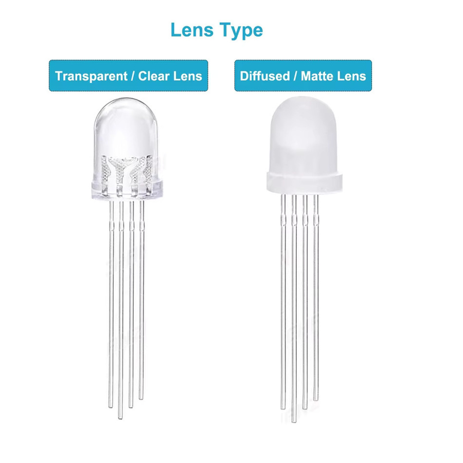 TiaoChongYi RGB LED Leuchtdiode 4-Pin DIP, Mehrfarbig, Transparent - Bild 2